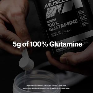 Muscletech 100% L-Glutamine Powder for Enhanced Muscle Recovery - Pure L Glutamine Muscle Growth Builder & Energy Boosting Nutritional Supplement for Men & Women - Unflavored, 60 Servings