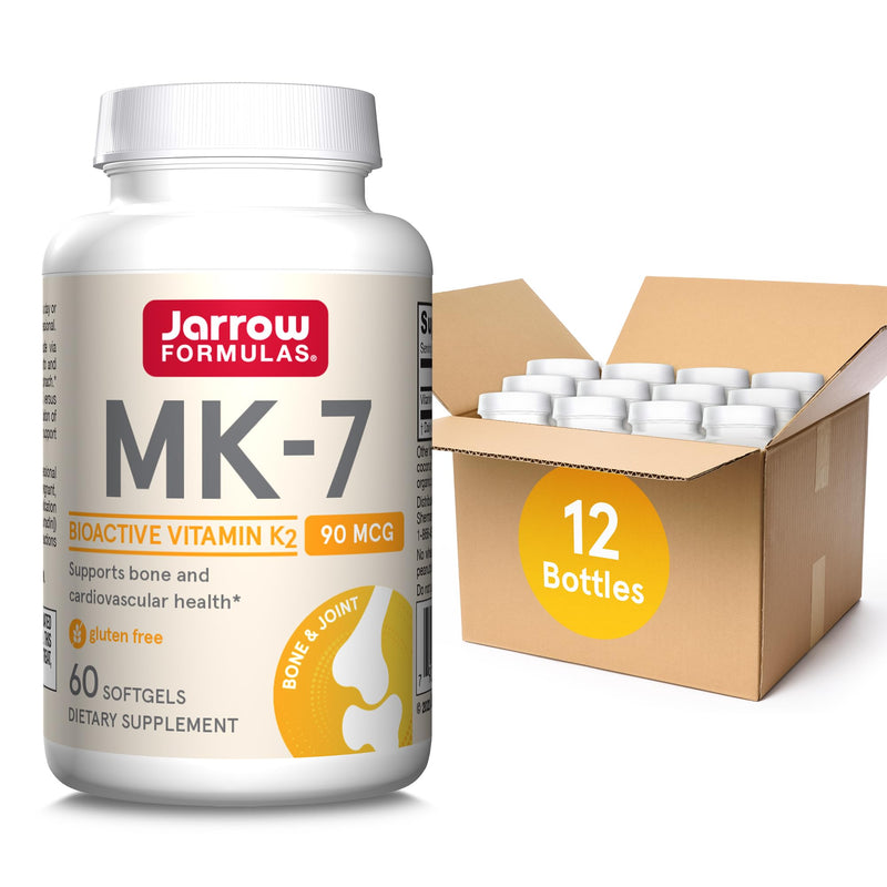 Jarrow Formulas MK-7 90 mcg - Bioactive Form of Vitamin K2-120 Servings (Softgels) - for Bone & Cardiovascular Health - Vitamin K2 MK-7 Dietary Supplement - Gluten Free