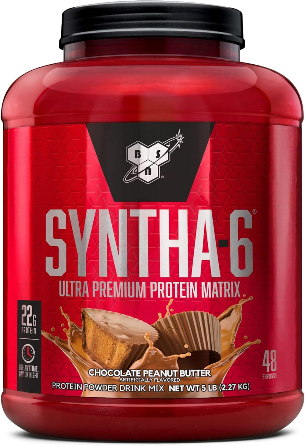 BSN SYNTHA-6 Whey Protein Powder with Micellar Casein, Milk Protein Isolate Powder, Chocolate Peanut Butter, 48 Servings (Packaging May Vary)