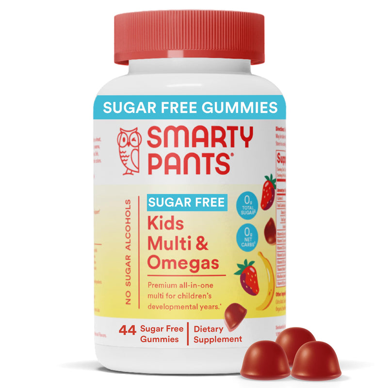 SmartyPants Organic Kids Multivitamin Gummies: Omega 3 (ALA), Vitamin D3, C, Vitamin B12, B6, A, K & Zinc for Immune Support, Biotin, Vegetarian, Three Fruit Flavors, 120 Count (30 Day Supply)