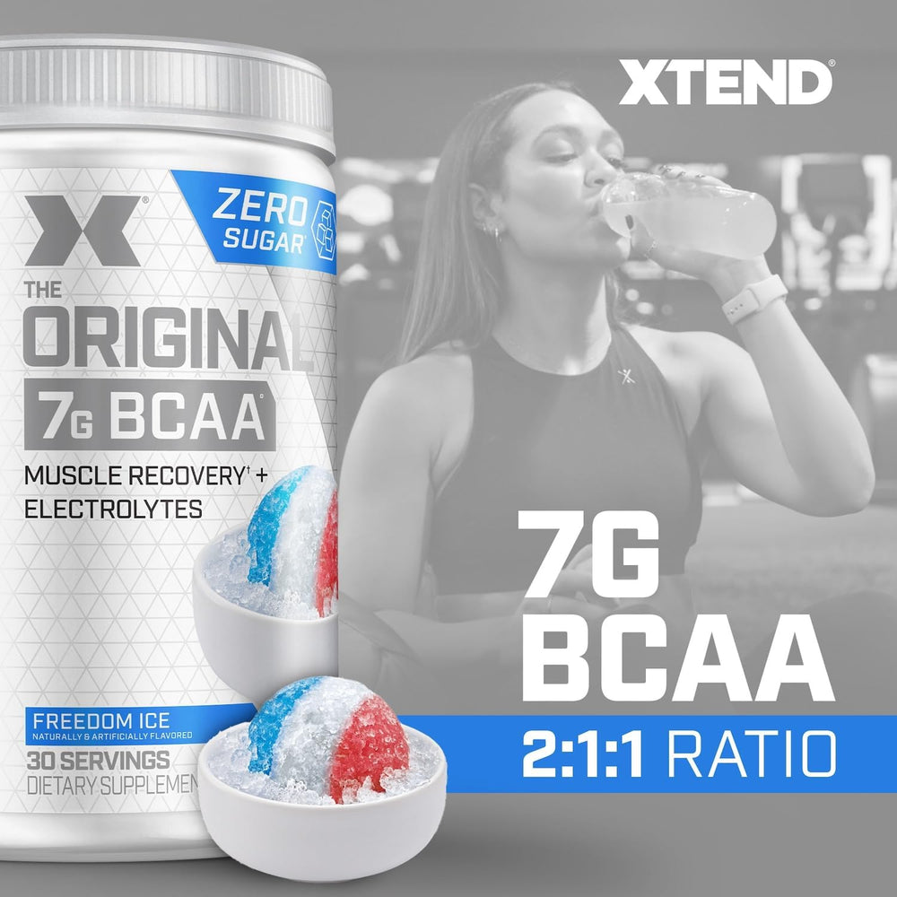 Xtend Original BCAA Powder 7g BCAA and 2.5g L-Glutamine, Sugar Free Post Workout Muscle Recovery Drink with Amino Acids for Men & Women, 90 Servings