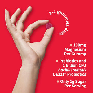 Garden of Life Magnesium Citrate Supplement Gummies with Prebiotics & Probiotics for Stress, Sleep & Recovery - Vegan, Gluten Free, Kosher, Non-GMO, No Added Sugars, Raspberry Flavor, 60 Count