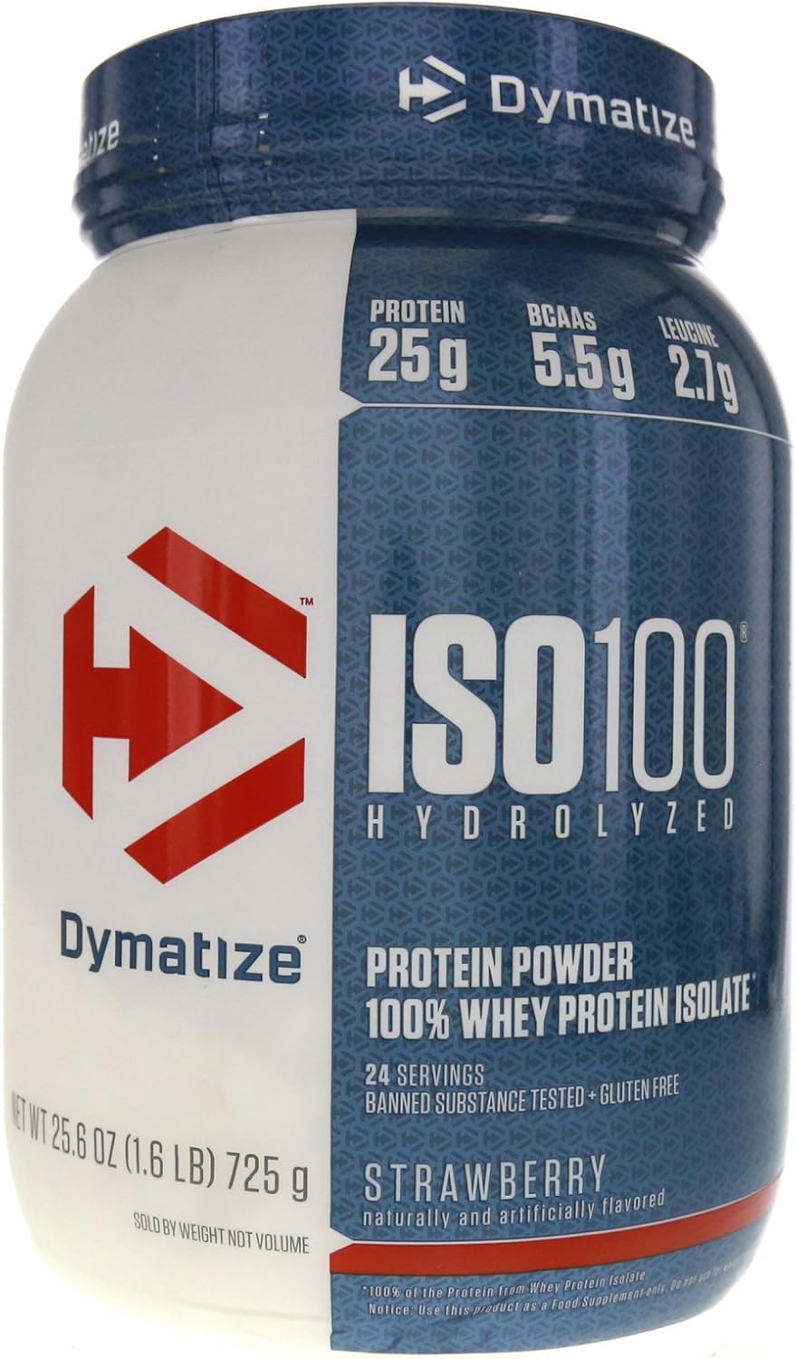 Dymatize ISO 100 Whey Protein Powder with Hydrolyzed Whey Isolate, Strawberry, 25.6 Ounce