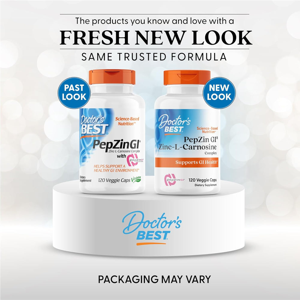 Doctor's Best PepZin GI, Zinc-L-Carnosine Complex, Non-GMO, Vegan, Gluten Free, Soy Free, Digestive Support, 120 Veggie Caps