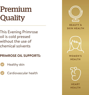 Solgar Evening Primrose Oil 1300 mg, 60 Softgels - Promotes Healthy Skin - Nutritional Support for Women - Non-GMO, Gluten Free, Dairy Free - 60 Servings