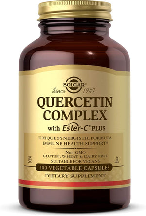 Solgar Quercetin Complex with Ester-C Plus, 100 Vegetable Capsules - Supports Immune Health, Antioxidant - Gentle on The Stomach Vitamin C - Non-GMO, Vegan, Gluten/Dairy Free - 50 Servings