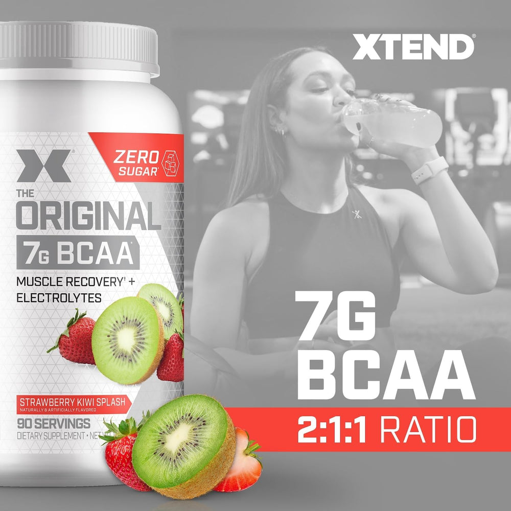 Xtend Original BCAA Powder 7g BCAA and 2.5g L-Glutamine, Sugar Free Post Workout Muscle Recovery Drink with Amino Acids for Men & Women, 90 Servings