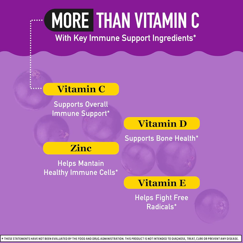 Airborne Elderberry + Zinc & Vitamin C Gummies for Adults, Immune Support Vitamin D & Zinc Gummies with Powerful Antioxidant Vitamins C D & E - 36 Gummies, Elderberry Flavor