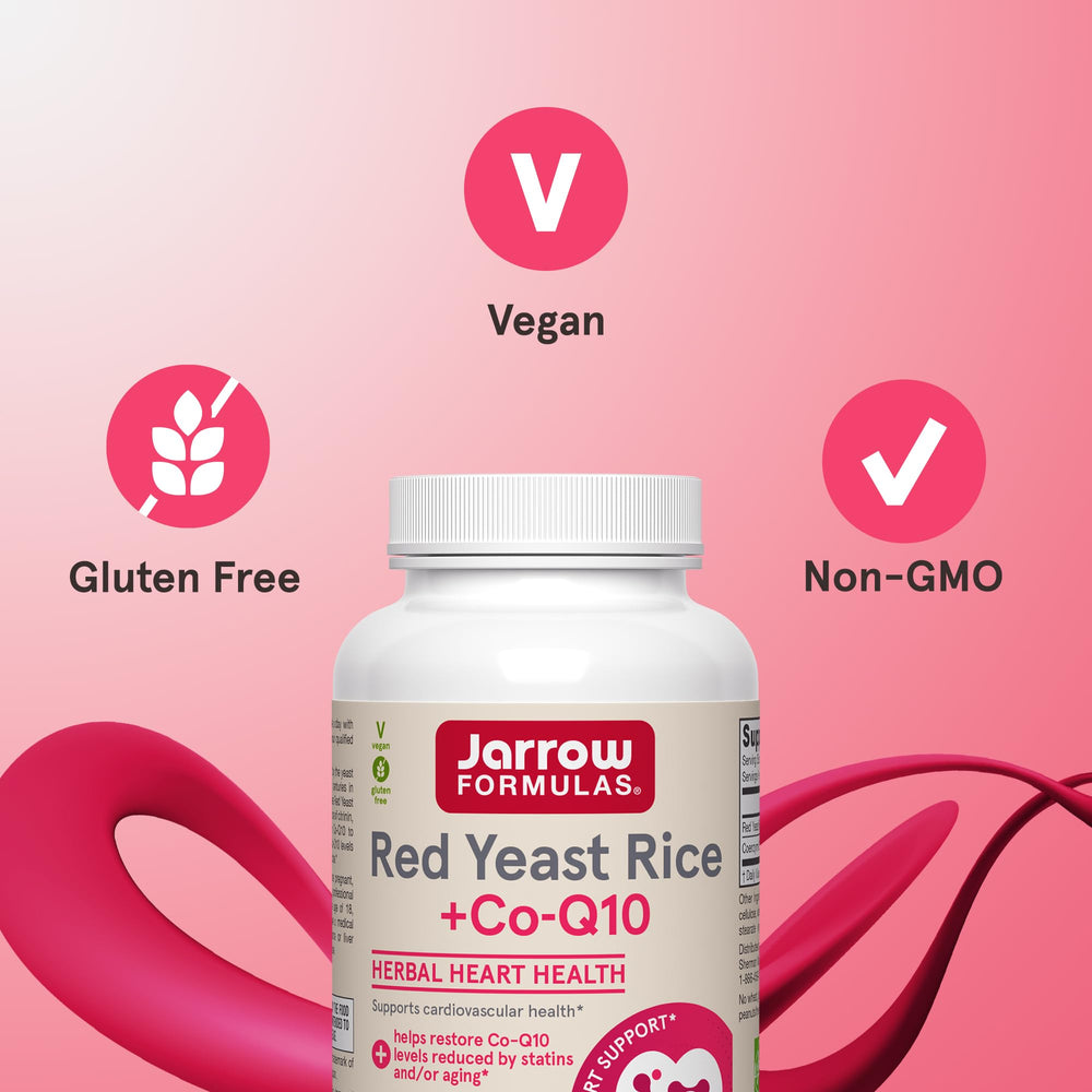 Jarrow Formulas Red Yeast Rice 1200 mg & Co-Q10 100 mg Per Serving-120 Veggie Caps-60 Servings & Heart Health-Vegan & Milk Thistle 150 mg with 30:1 Standardized Silymarin Extract