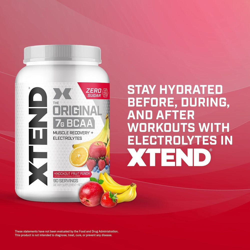 Xtend Original BCAA Powder 7g BCAA and 2.5g L-Glutamine, Sugar Free Post Workout Muscle Recovery Drink with Amino Acids for Men & Women, 90 Servings