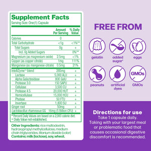 Culturelle Bloating & Gas Defense, Digestive Enzymes & Probiotics for Digestive Health, 30 Capsules, Supports Occasional Indigestion & Discomfort