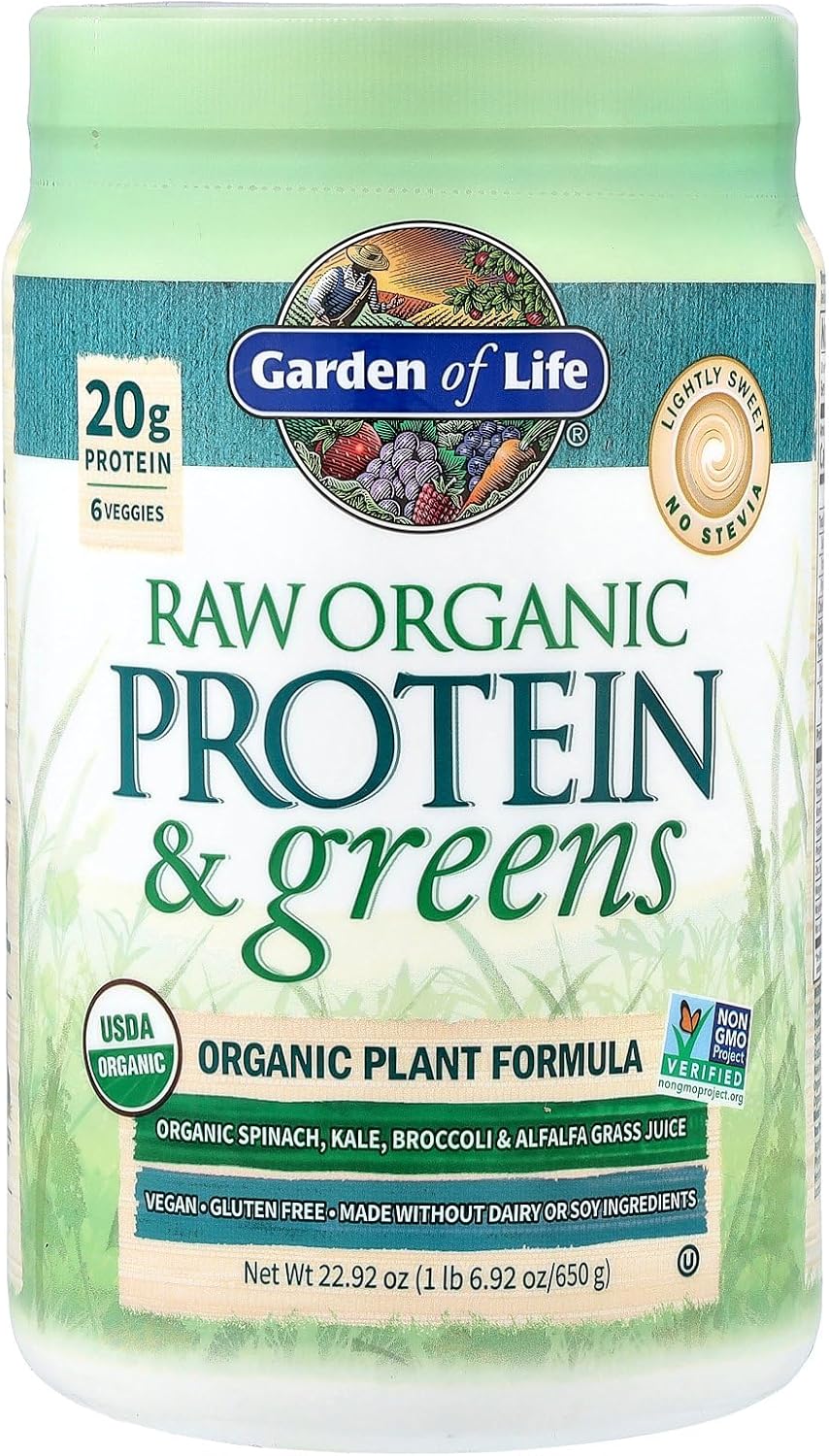Garden of Life Raw Organic Protein & Greens, Chocolate Cacao, 1 lb 5.51 oz (610 g)