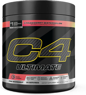 Cellucor C4 Ultimate Pre Workout Powder Strawberry Watermelon - Sugar Free Preworkout Energy Supplement for Men & Women - 300mg Caffeine + 3.2g Beta Alanine + 2 Patented Creatines - 20 Servings