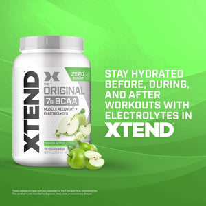 Xtend Original BCAA Powder Airheads Candy Flavor, 7g BCAA and 2.5g L-Glutamine, Sugar Free Post Workout Muscle Recovery Drink with Amino Acids for Men & Women, 30 Servings