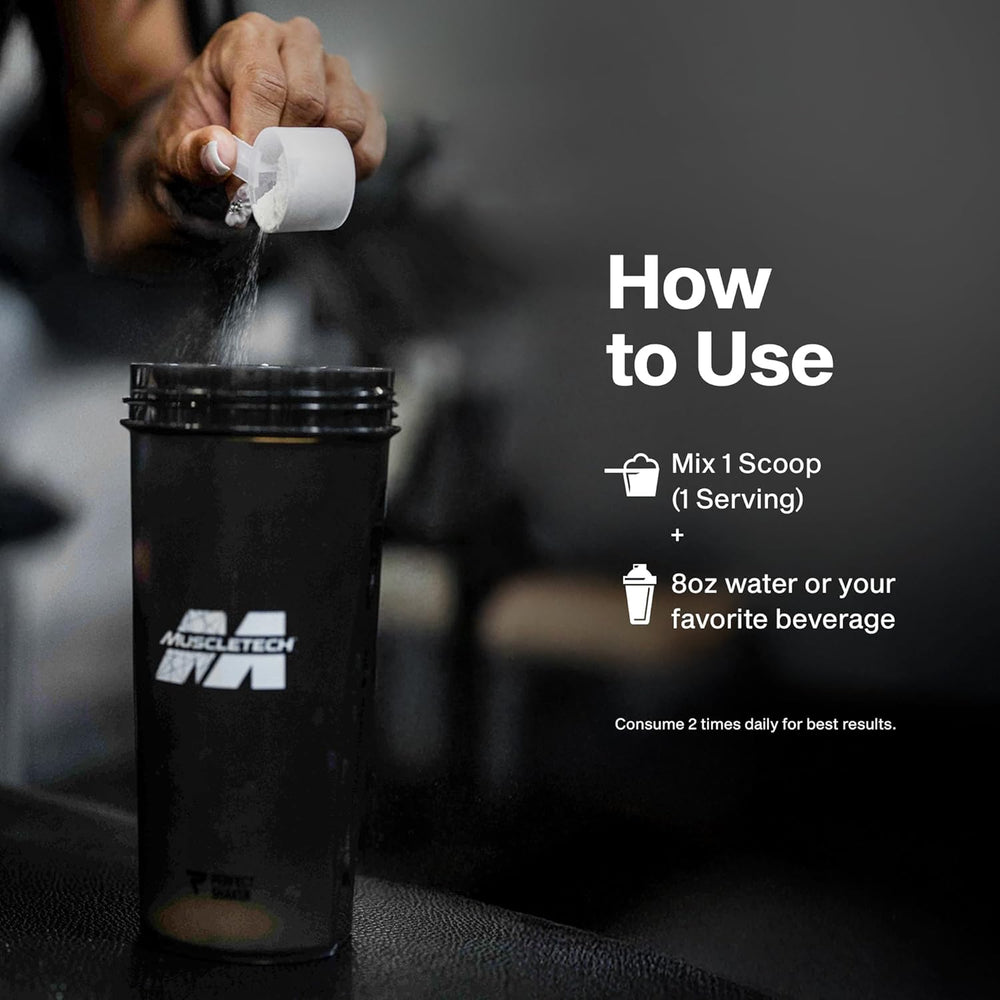 Muscletech 100% L-Glutamine Powder for Enhanced Muscle Recovery - Pure L Glutamine Muscle Growth Builder & Energy Boosting Nutritional Supplement for Men & Women - Unflavored, 60 Servings