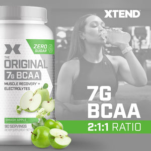 Xtend Original BCAA Powder Airheads Candy Flavor, 7g BCAA and 2.5g L-Glutamine, Sugar Free Post Workout Muscle Recovery Drink with Amino Acids for Men & Women, 30 Servings