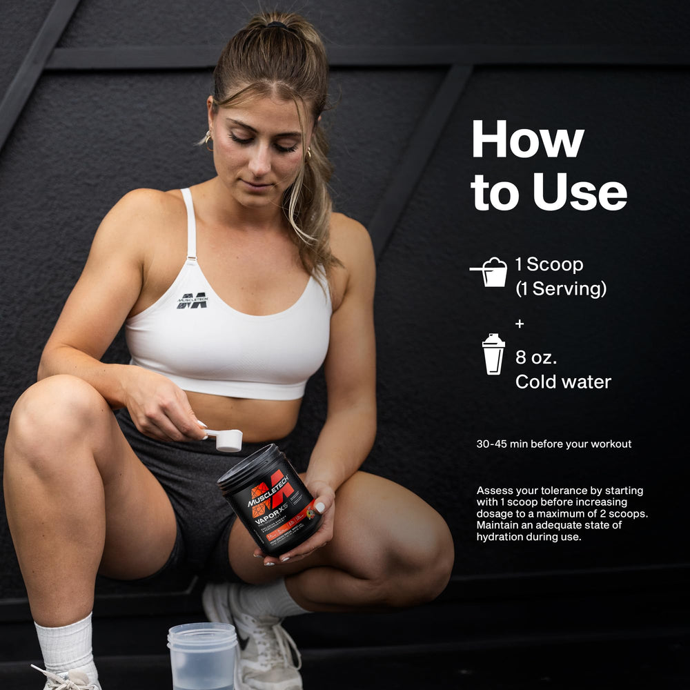 MuscleTech Pre-Workout Powder, Vapor X5 - Sports Nutrition Muscle Building Supplements for Women & Men - Intense Muscle Pump Energy Powder Drink Mix - Miami Spring Break, 272g (30 Servings)