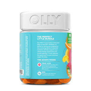 OLLY Essential Prenatal Gummy Multivitamin, Folic Acid, Vitamin D, Omega 3 DHA, Supports Healthy Growth and Brain Development, Citrus Berry - 84 Count