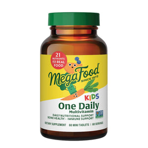 MegaFood Kids One Daily Multivitamin - Convenient Mini Multivitamin for Kids - with Zinc, Vitamins C, B & D - Vegetarian, Gluten Free, Non GMO - 30 Tablets, 30 Servings