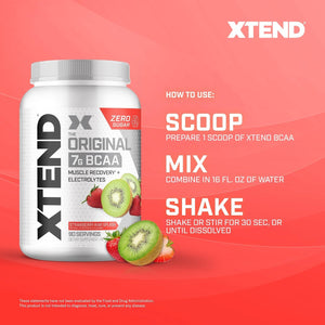 Xtend Original BCAA Powder 7g BCAA and 2.5g L-Glutamine, Sugar Free Post Workout Muscle Recovery Drink with Amino Acids for Men & Women, 90 Servings