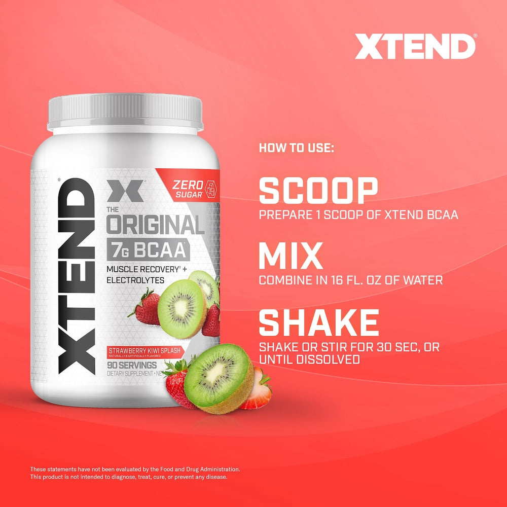 Xtend Original BCAA Powder Airheads Candy Flavor, 7g BCAA and 2.5g L-Glutamine, Sugar Free Post Workout Muscle Recovery Drink with Amino Acids for Men & Women, 30 Servings