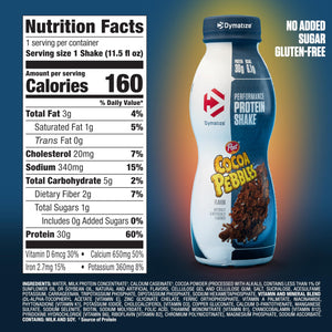 Dymatize Protein Shake, Fruity Pebbles, 30g Protein, Meal Replacement or Pre-Workout Drink, On-the-Go Breakfast, 6.2g BCAAs, No Added Sugar, Gluten Free, Ready to Drink, 11.5 fl oz