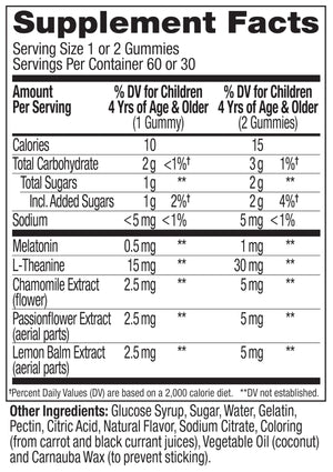 OLLY Kids Sleep Gummy, Occasional Sleep Support, 0.5mg Melatonin, L Theanine, Chamomile, and Lemon Balm Extracts, Childrens Chewable Supplement, Raspberry Flavor - 90 Count
