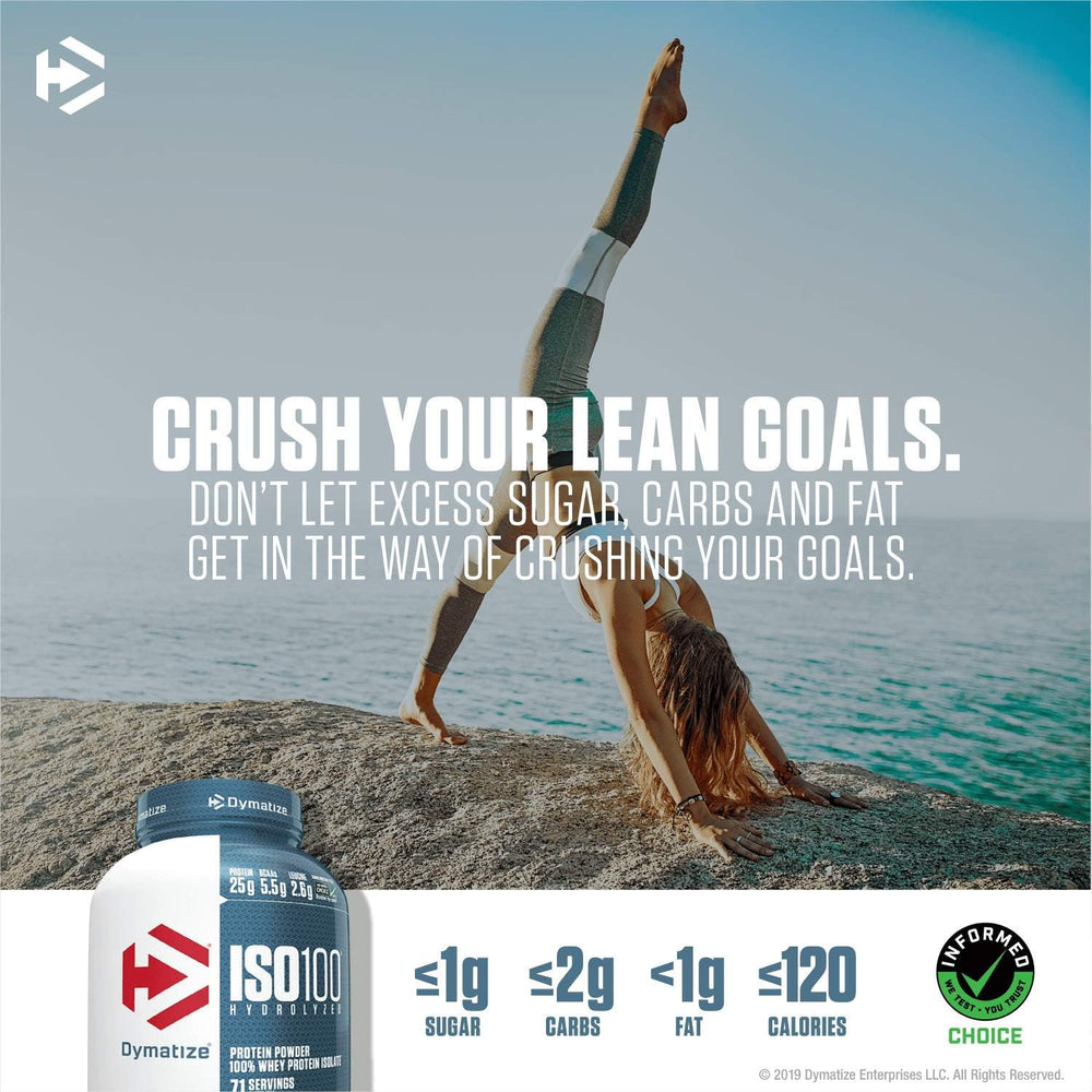 Dymatize ISO100 Hydrolyzed Protein Powder, 100% Whey Isolate Protein, 25g of Protein, 5.5g BCAAs, Gluten Free, Fast Absorbing, Easy Digesting, Cookies and Cream, 1.6 Pound