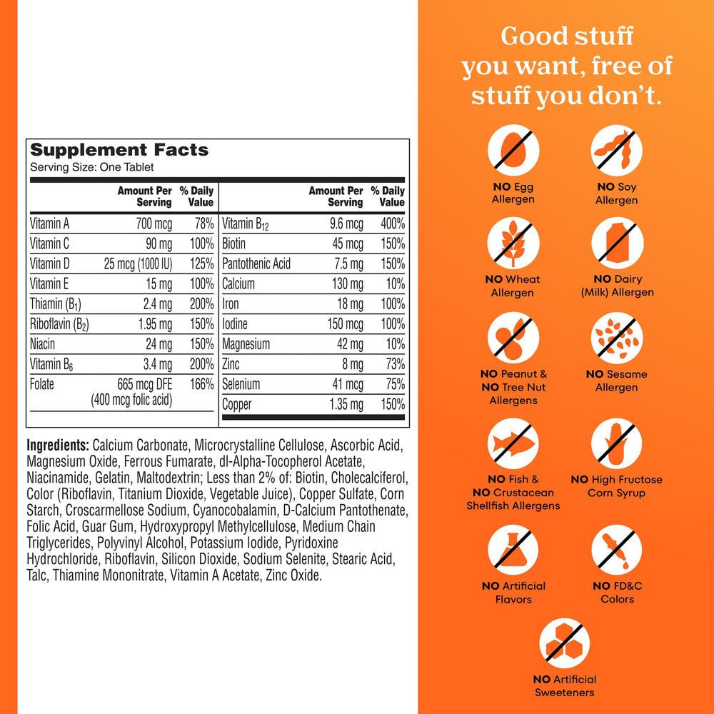 One A Day Multivitamin for Women- Daily Vitamins for Woman with Biotin, Calcium, Folic Acid, Iron & Zinc, Complete Women’s Vitamins, 200 Ct (Packaging May Vary)