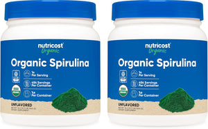 Nutricost Organic Spirulina Powder 1LB (2 Bottles) - 1g Per Serving