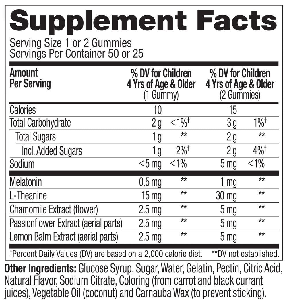 OLLY Kids Sleep Gummy, Occasional Sleep Support, 0.5mg Melatonin, L Theanine, Chamomile, and Lemon Balm Extracts, Childrens Chewable Supplement, Raspberry Flavor - 90 Count