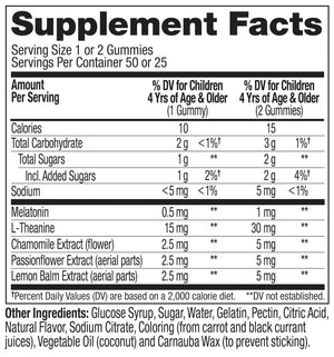 OLLY Kids Sleep Gummy, Occasional Sleep Support, 0.5mg Melatonin, L Theanine, Chamomile, and Lemon Balm Extracts, Childrens Chewable Supplement, Raspberry Flavor - 90 Count
