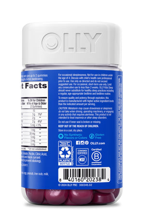 OLLY Kids Sleep Gummy, Occasional Sleep Support, 0.5mg Melatonin, L Theanine, Chamomile, and Lemon Balm Extracts, Childrens Chewable Supplement, Raspberry Flavor - 90 Count