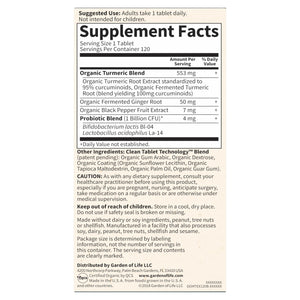Garden of Life Organics Extra Strength Turmeric Inflammatory Response 60 Tablets-100mg Curcumin (95% Curcuminoids) Black Pepper, Probiotics, Organic Non-GMO Vegan Gluten Free Herbal Supplement