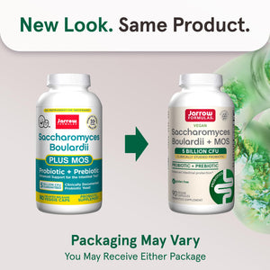 Jarrow Formulas Saccharomyces Boulardii + MOS Probiotics for Digestive Health and Intestinal Tract Support - 5 Billion CFU Per Serving - 180 Delayed Release Caps - Probiotic + Prebiotic - 180 Servings