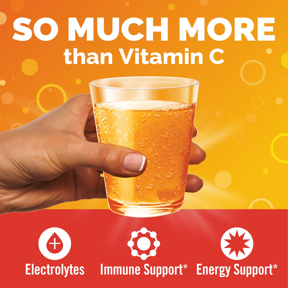 Emergen-C 1000mg Vitamin C Powder for Daily Immune Support Caffeine Free Vitamin C Supplements with Zinc and Manganese, B Vitamins and Electrolytes, Super Orange Flavor - 60 Count/2 Month Supply