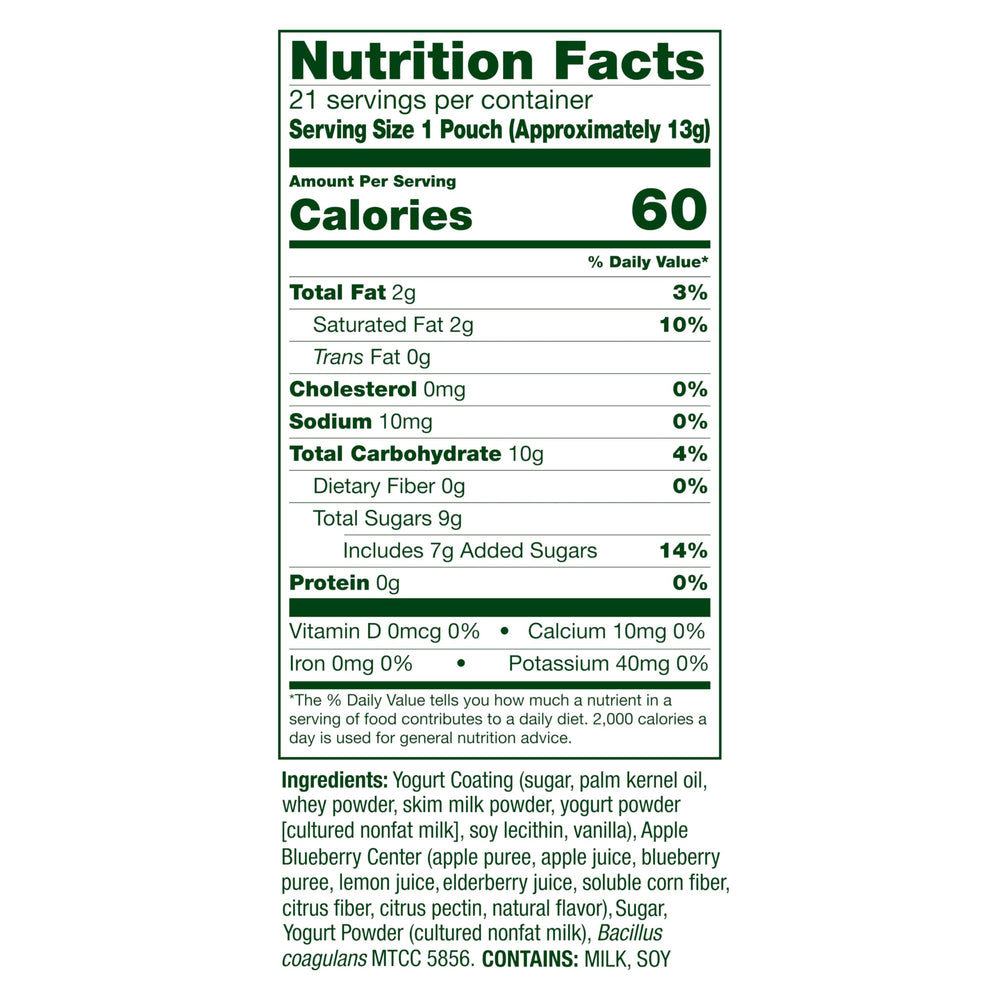 Align Probiotic, Kids Yogurt Coated Probiotic Fruit Bites, Added Probiotics Help Support Kids' Digestive Health, Apple Blueberry Flavored, 21 Individually Wrapped Pouches, 105 Bites