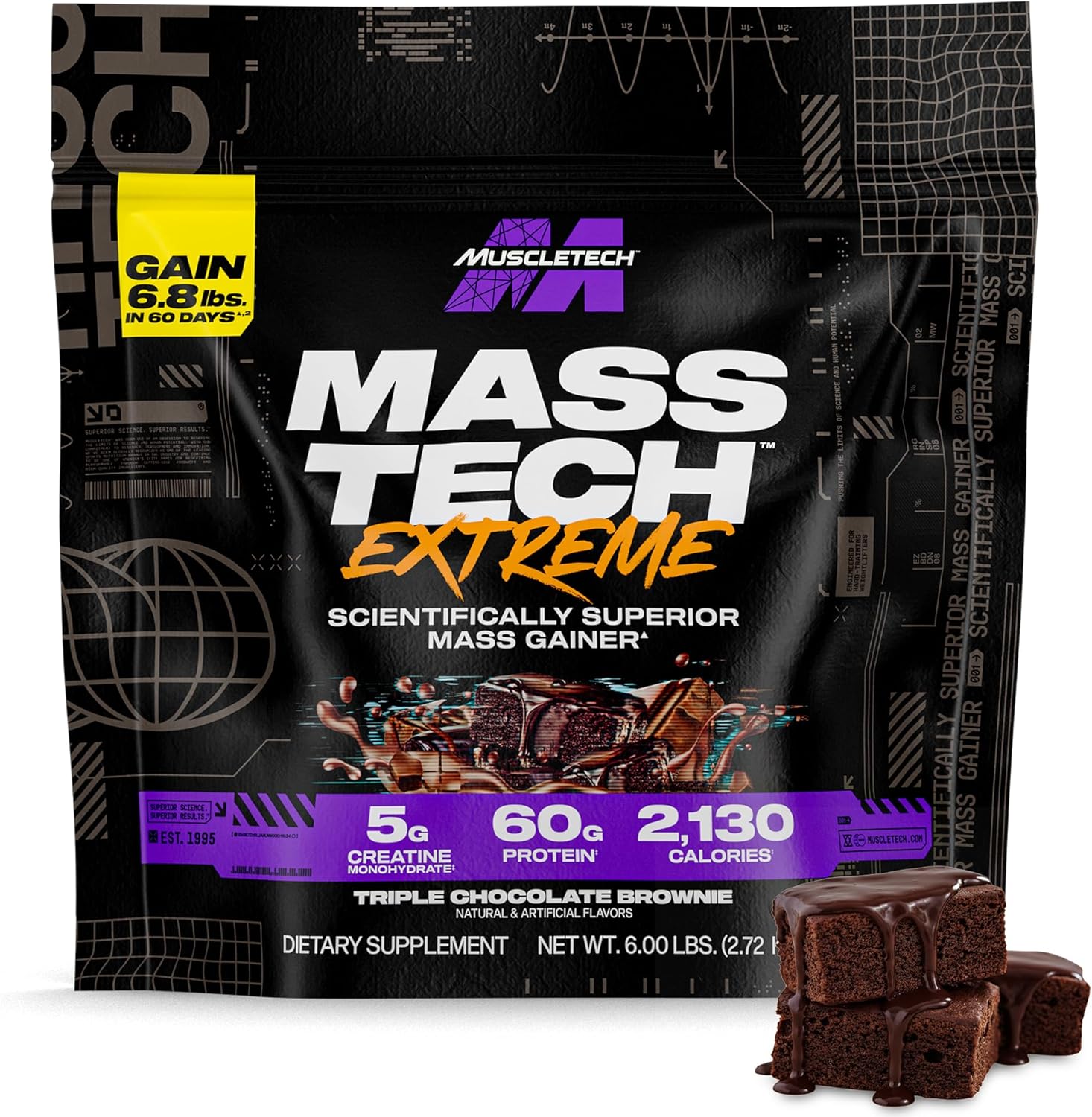 Muscletech High-Protein Mass Gainer (Vanilla Milkshake, 6LB) - Mass Tech Extreme 2000 Mass Gainer Protein Powder Supplement - Weight Gainer for Increase Muscle & Enhanced Recovery - Packaging May Vary