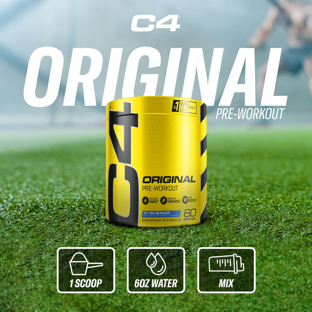 Cellucor C4 Original Pre Workout Powder Frozen Bombsicle Sugar Free Preworkout Energy for Men & Women 150mg Caffeine + Beta Alanine + Creatine - 30 Servings (Packaging May Vary)