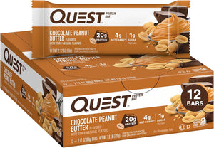 Quest Chocolate Peanut Butter & Cookies & Cream Protein Bars Bundle, High Protein, Gluten Free, 12 & 14 Count