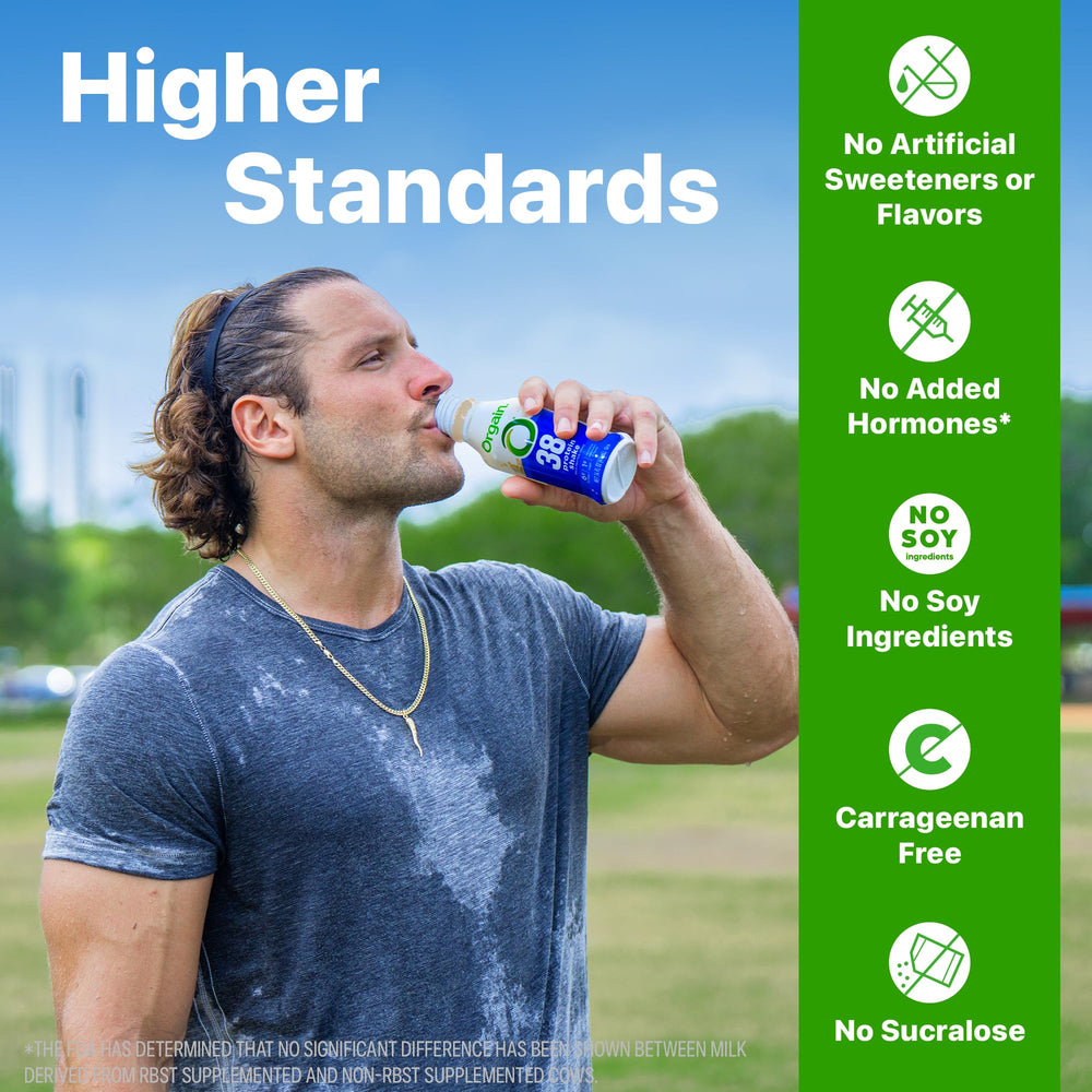 Orgain 38g High Protein Shake, Dairy Isolate Protein Milk, Vanilla, 6g BCAAs, 1g Sugar Per Serving, Meal Replacement, Ready to Drink, Keto Friendly, Gluten-Free 14 Fl Oz (Pack of 12)