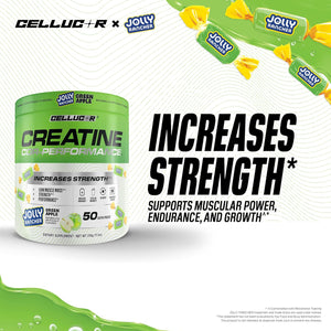 Cellucor Creatine Powder, Jolly Rancher Green Apple - Increases Strength, Lean Muscle Mass & Endurance, Micronized Creatine for Fast Absorption, 5g Creatine per Serving, 50 Servings