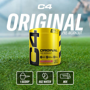Cellucor C4 Original Pre Workout Powder Frozen Bombsicle Sugar Free Preworkout Energy for Men & Women 150mg Caffeine + Beta Alanine + Creatine - 30 Servings (Packaging May Vary)