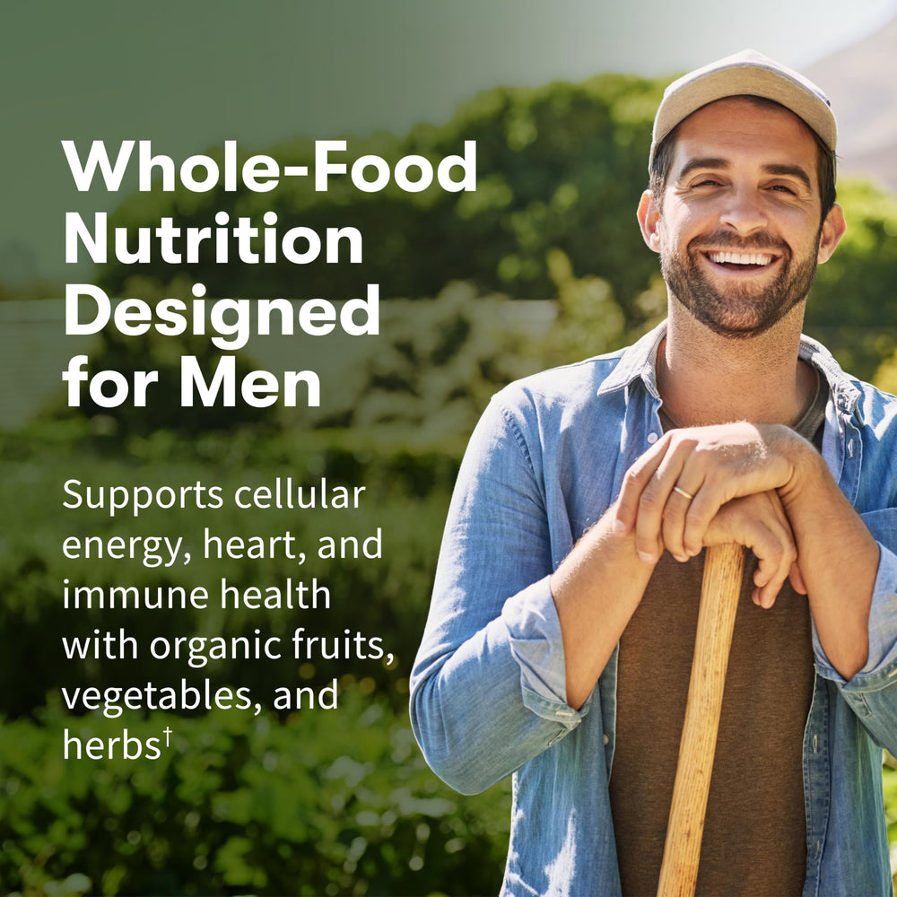 Garden of Life Once Daily Whole Food Multivitamin for Men, Organic Mens Vitamins & Minerals, Vitamin C, Zinc, Vegan, for Health & Well-Being, 30 Tablets