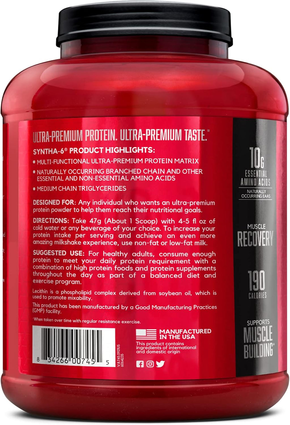 BSN SYNTHA-6 Whey Protein Powder with Micellar Casein, Milk Protein Isolate Powder, Chocolate Peanut Butter, 48 Servings (Packaging May Vary)