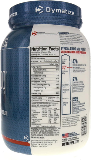 Dymatize ISO 100 Whey Protein Powder with Hydrolyzed Whey Isolate, Strawberry, 25.6 Ounce