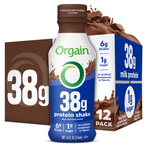 Orgain 38g High Protein Shake, Dairy Isolate Protein Milk, Vanilla, 6g BCAAs, 1g Sugar Per Serving, Meal Replacement, Ready to Drink, Keto Friendly, Gluten-Free 14 Fl Oz (Pack of 12)