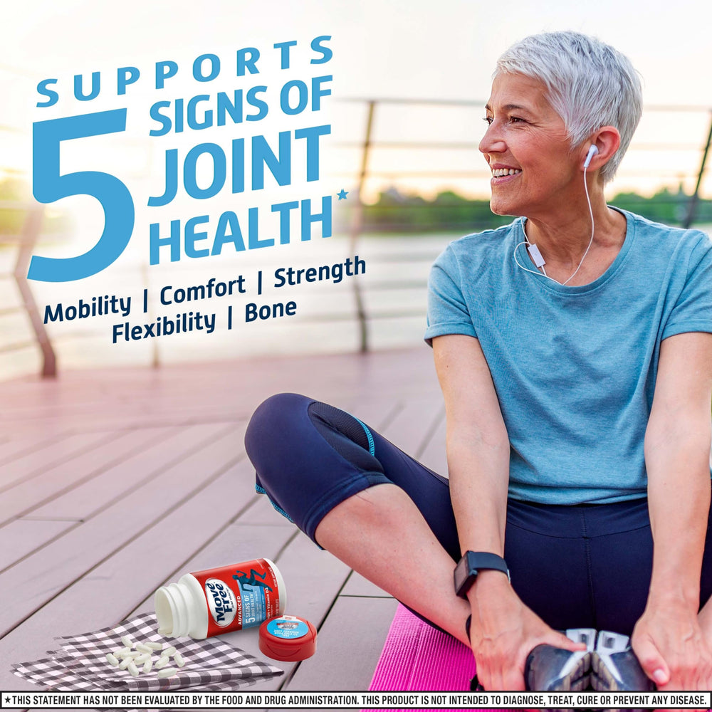 Move Free Advanced Glucosamine Chondroitin MSM + Vitamin D3 Joint Support Supplement, Supports Mobility Comfort Strength Flexibility & Bone + Immune Health - 120 Tablets (60 servings)*