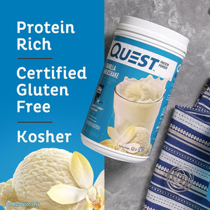 Quest Vanilla Milkshake Protein Powder Bundle, 24g Protein, 1g Sugar, 3 & 1.6 Pound, Low Carb, Gluten Free, 43 & 23 Servings