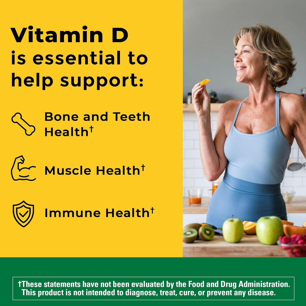 Nature Made Vitamin D3 5000 IU (125 mcg) Softgels, Extra Strength Vitamin D Supplement for Bone and Immune Health Support, 90 Softgels, 90 Day Supply